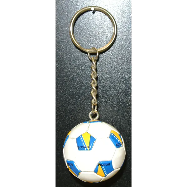 Bosnia Soccer Ball Metal Key Chain