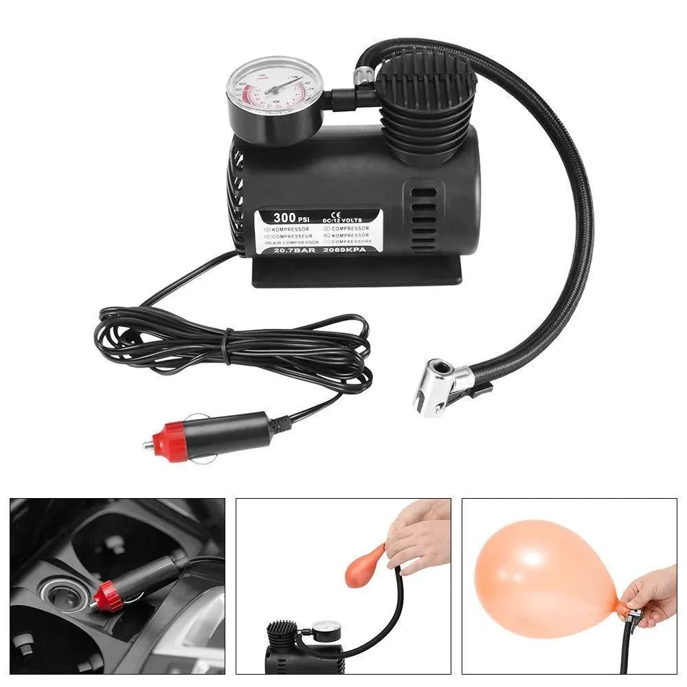 Car Air Compressor fast air inflation for Tyers, toys, sporting, goods etc.