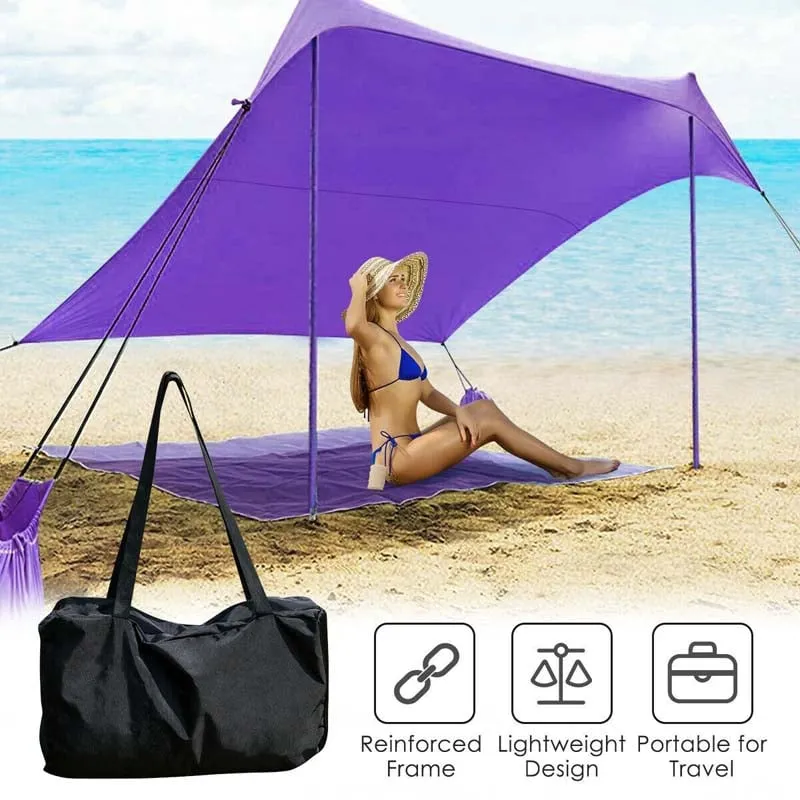 GrandShoppersHub  7' x 7' Family Beach Tent Canopy Sunshade