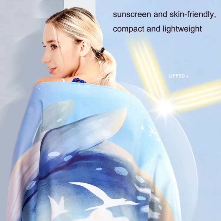 SY004 Resort Seaside Portable Diving Printed Microfiber Beach Towel(Sunset)